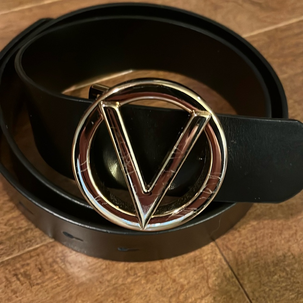 Valentino by Mario black leather belt size M